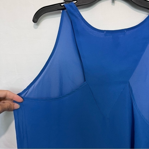 AMBIANCE Apparel blue sheer Racerback tank top large - Picture 4 of 6